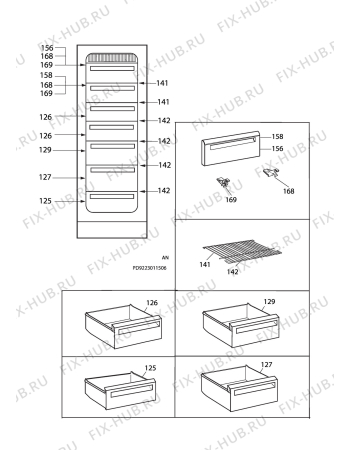 Взрыв-схема холодильника Aeg Electrolux A75298-SK1 - Схема узла C10 Interior